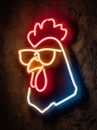 Cool Chicken Neon Poster. poster
