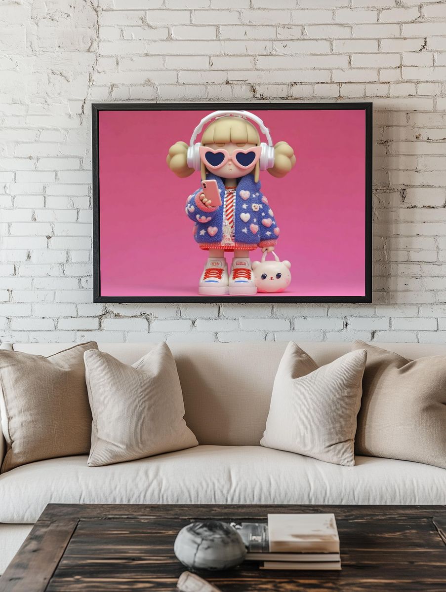 Cute Character Illustration Poster room preview