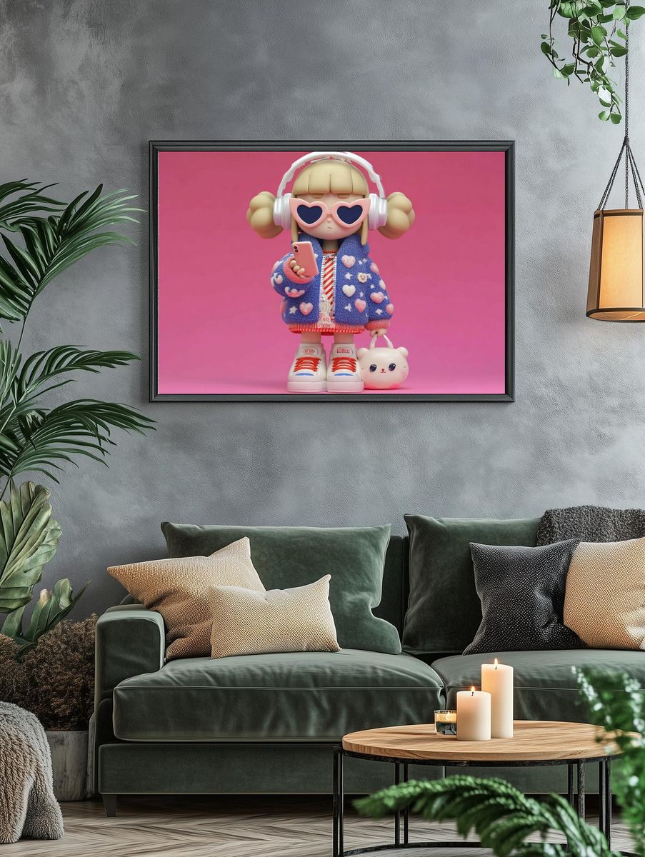 Cute Character Illustration Poster. — room view 4