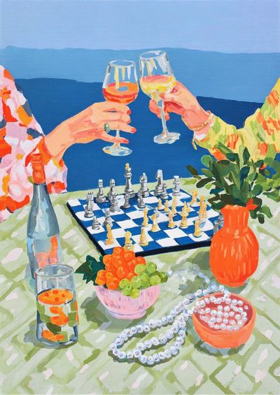 Cheers and Chess — Colorful Print. poster print