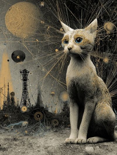 Cosmic Cat — Digital Art Print. poster print