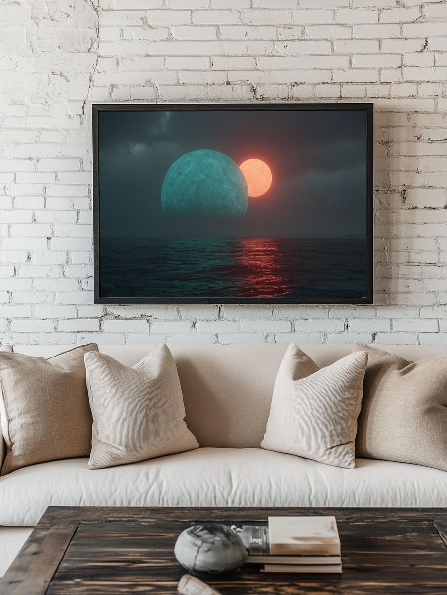 Cosmic Duality — Space Art Print. — room view 1