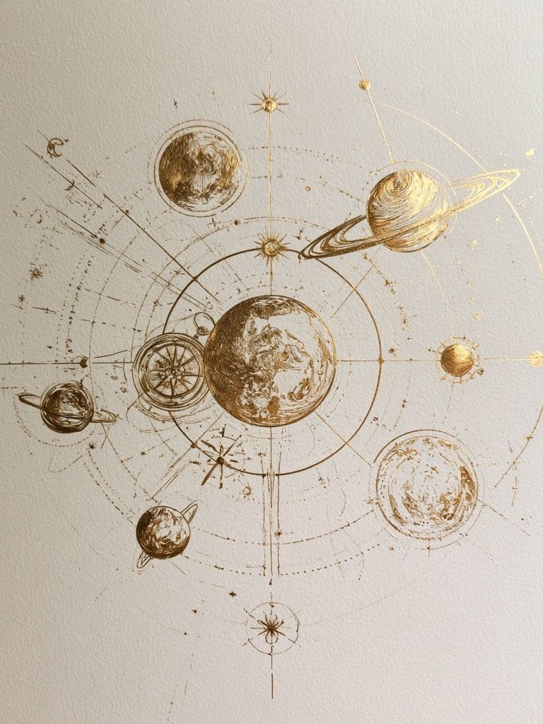 Celestial Orbit Illustration Poster. poster detail