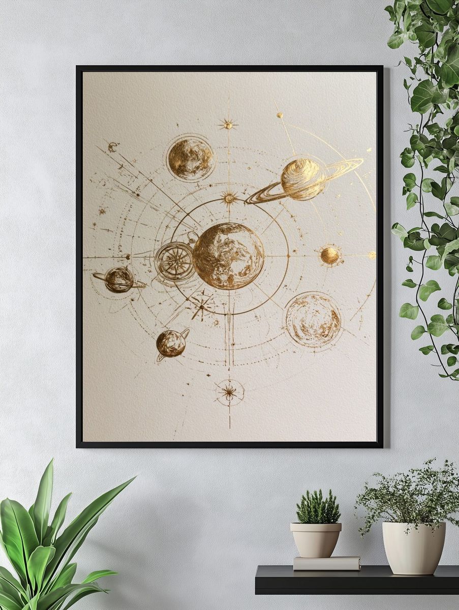 Celestial Orbit Illustration Poster. — room view 4