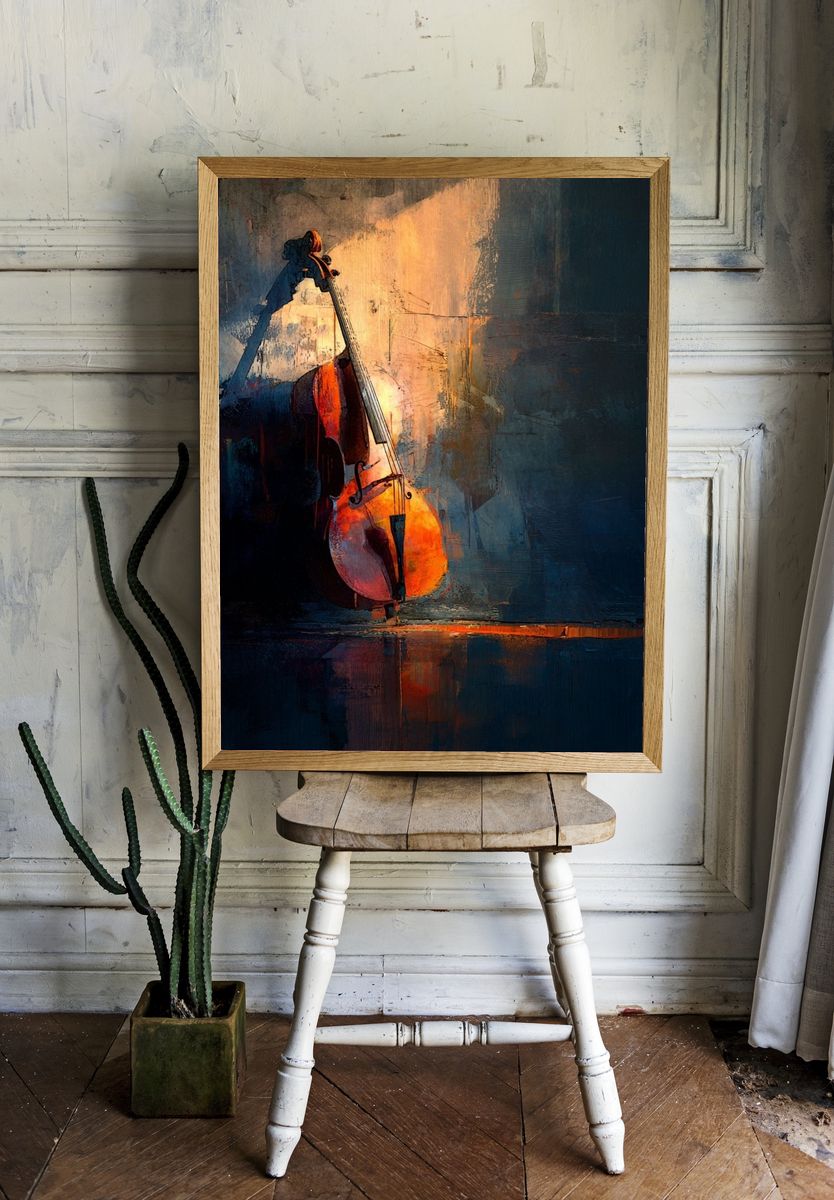 Cello in Light — Fine Art Print room preview