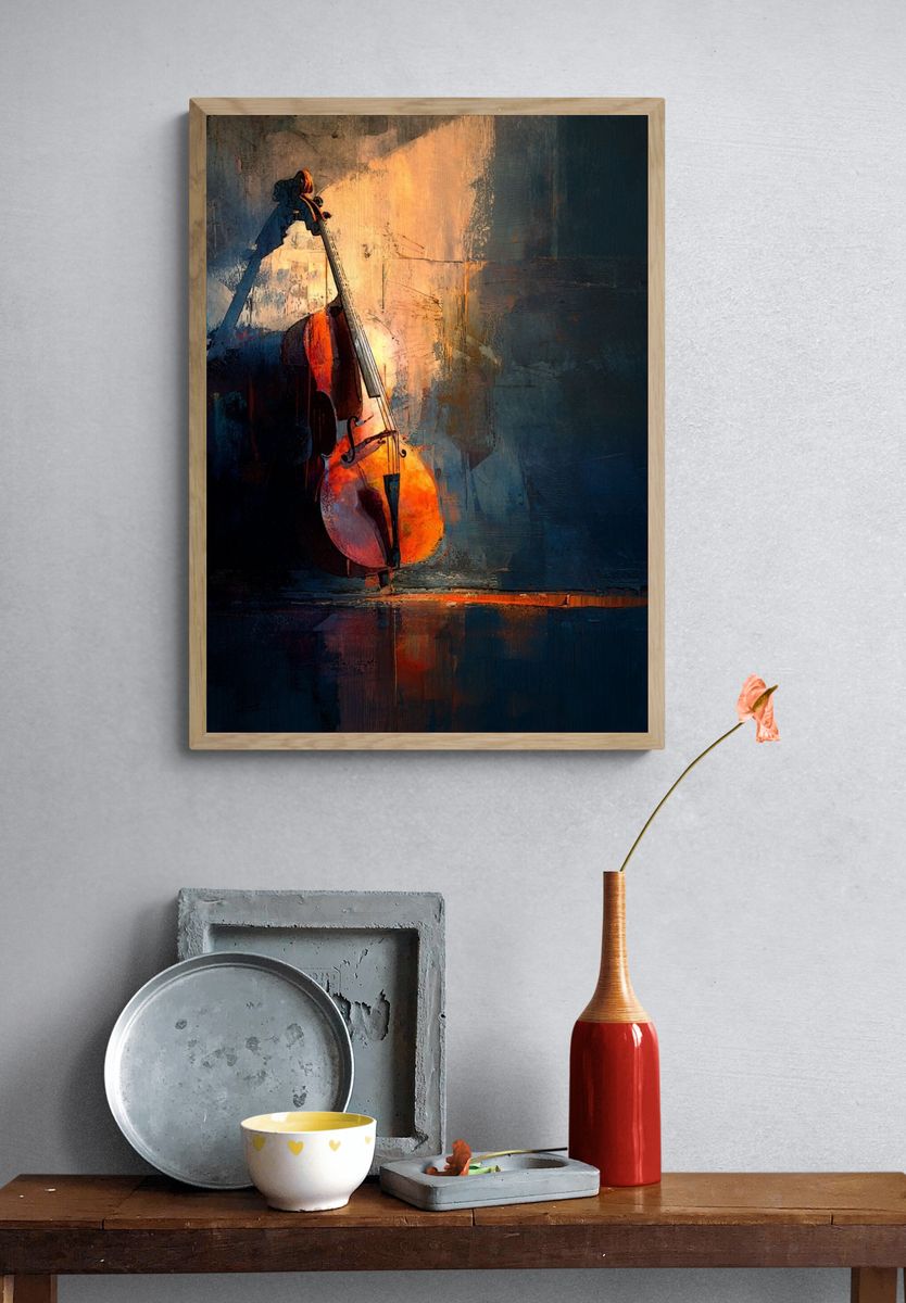 Cello in Light — Fine Art Print. — room view 3