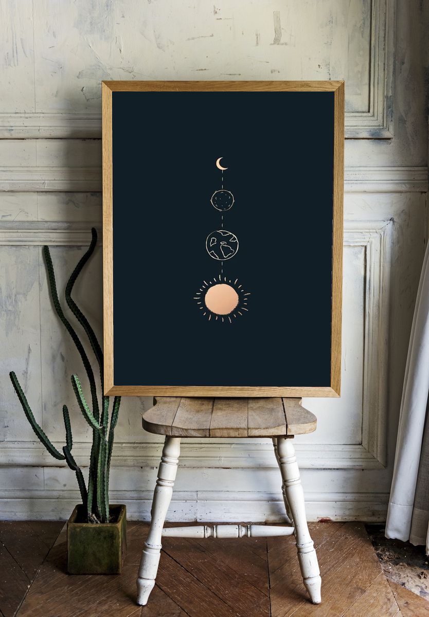 Celestial Bodies Minimalist Poster. — room view 1