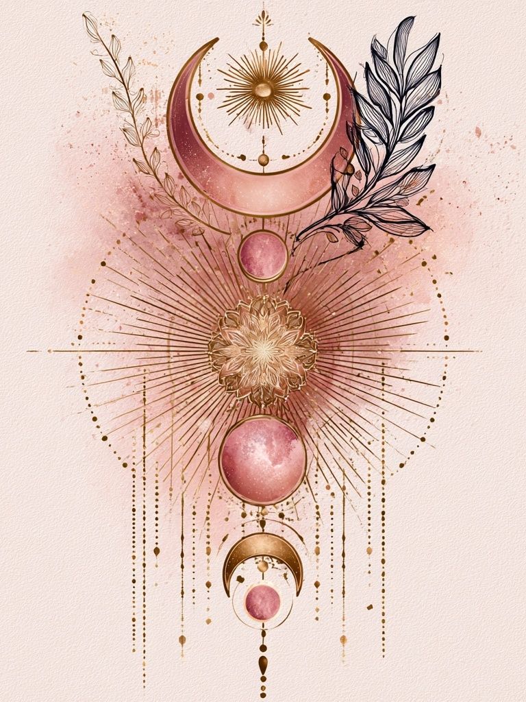 Celestial Moon Phase Botanical Poster. poster — illustration art