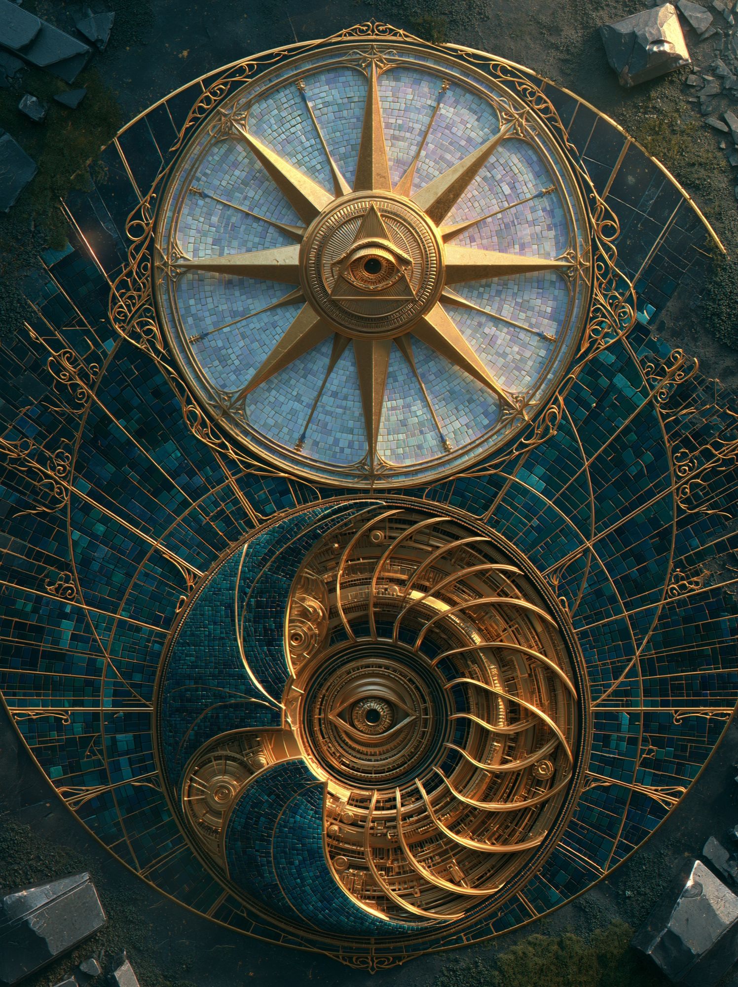 Celestial Eye Compass Poster. poster — illustration art