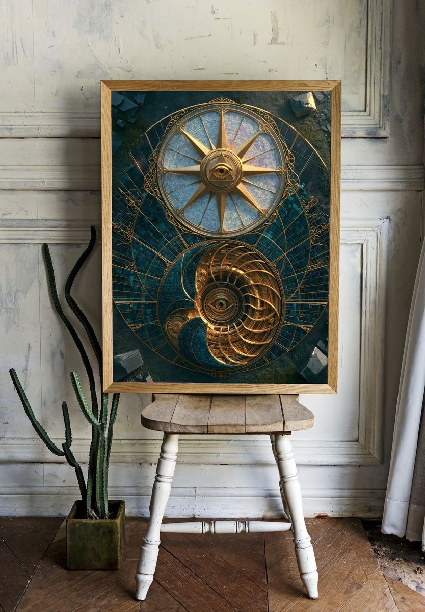 Celestial Eye Compass Poster. — room view 1