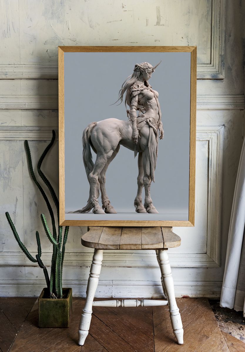 Centaur Sculpture Fine-Art Poster. — room view 1