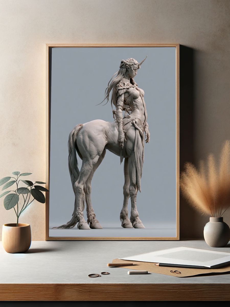 Centaur Sculpture Fine-Art Poster. — room view 2