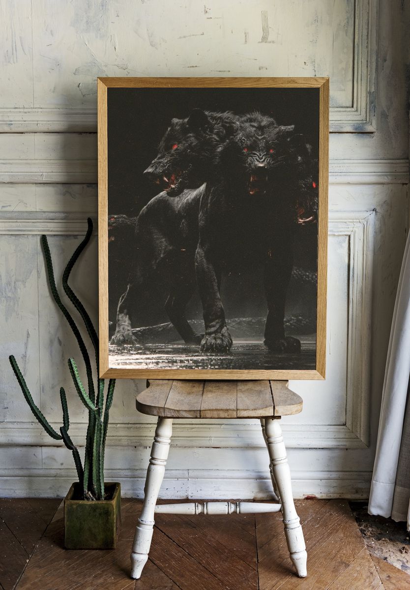 Three-Headed Cerberus Dark Print. — room view 1