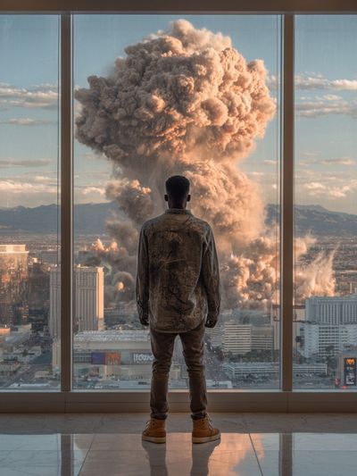 City Explosion Cinematic Poster. poster