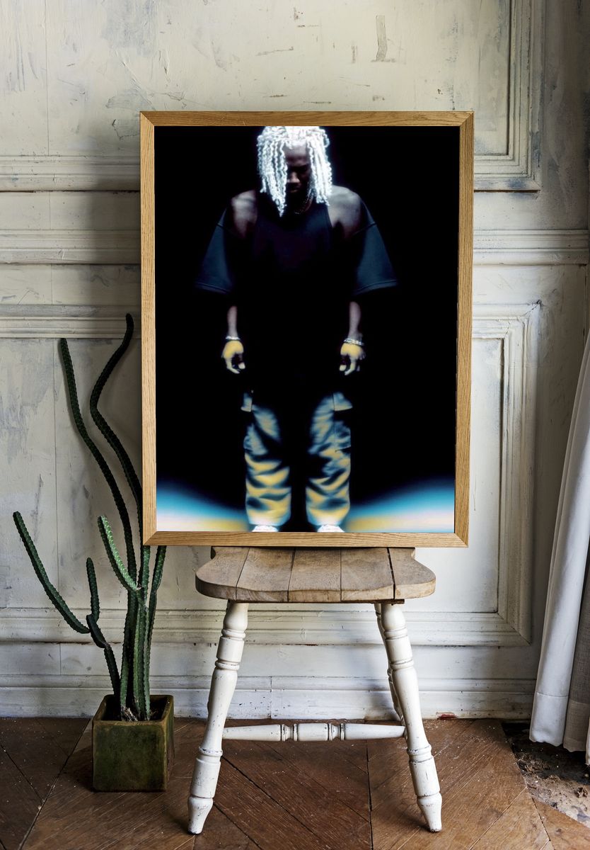 Stylish Figure in Shadows — Contemporary Print. room preview