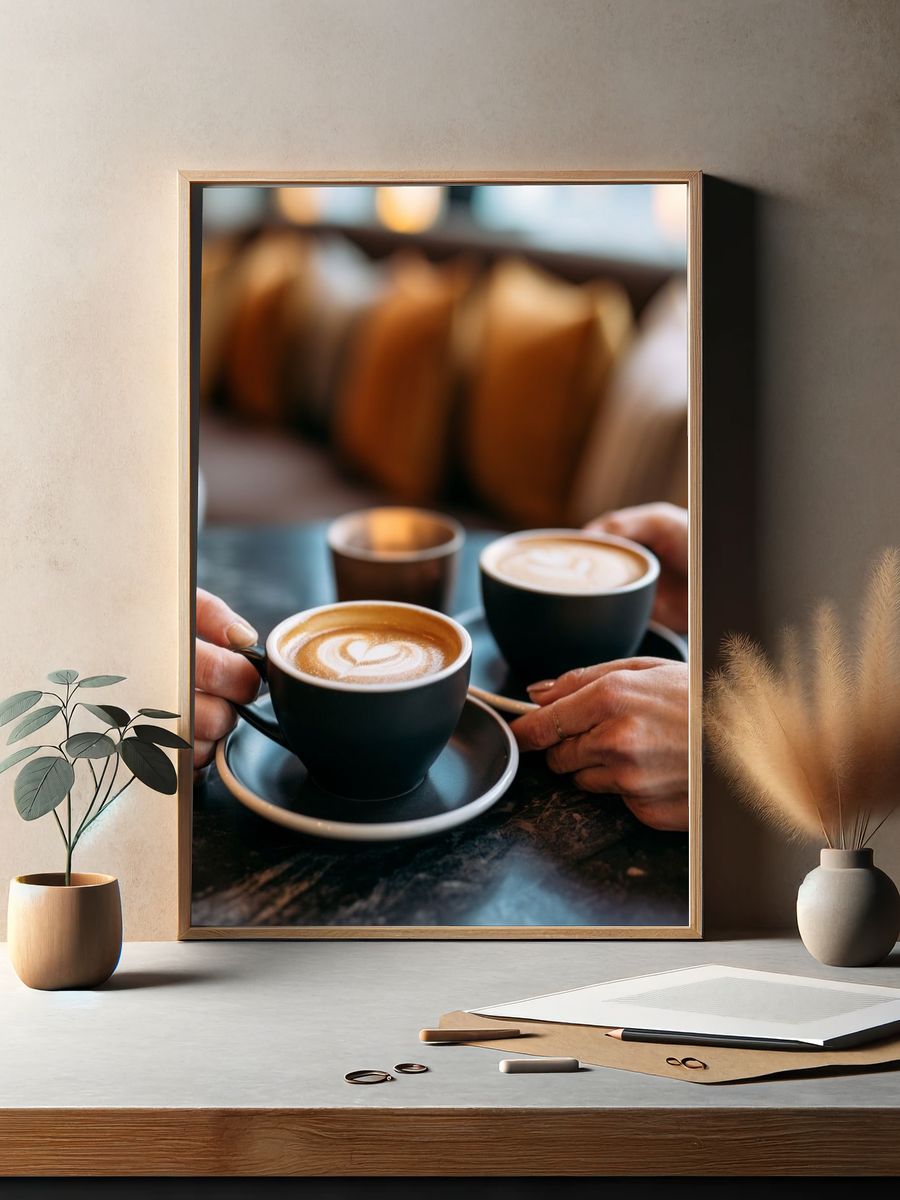 Coffee Latte Art Photography Poster. — room view 2