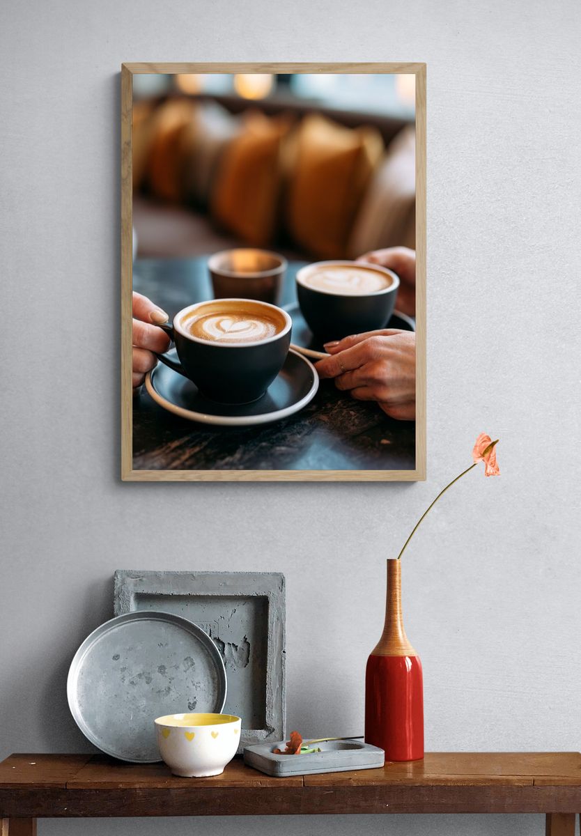 Coffee Latte Art Photography Poster. — room view 3