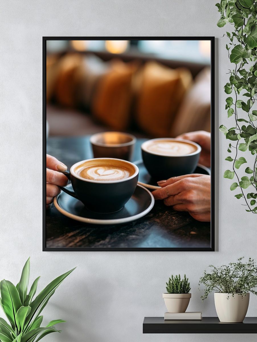 Coffee Latte Art Photography Poster. — room view 4