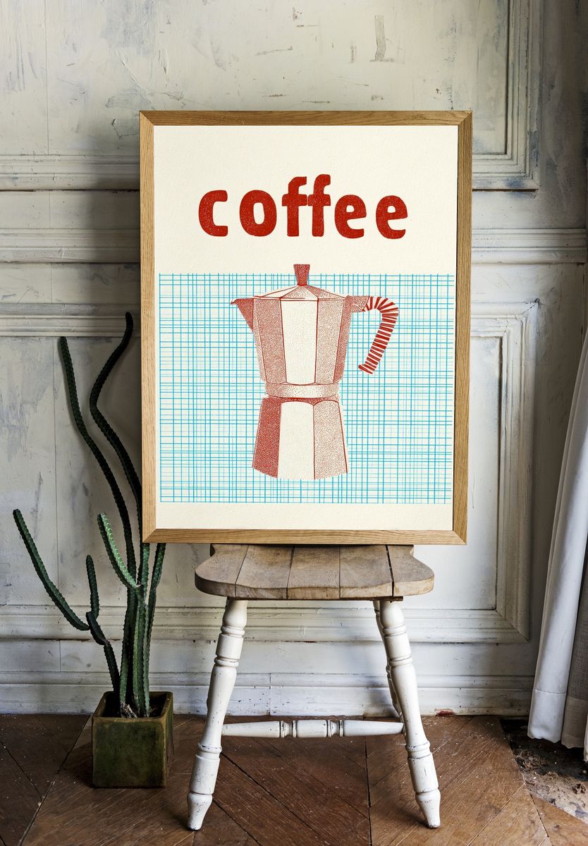 Coffee Maker — Vintage Print. — room view 1