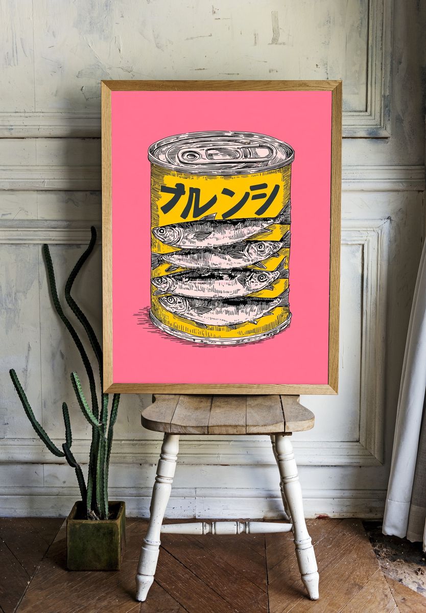 Canned Fish Pop-Art Poster. — room view 1