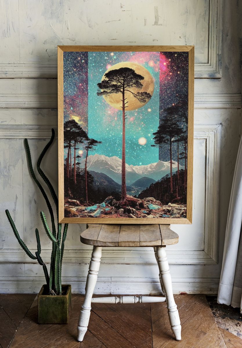 Cosmic Forest — Surrealism Print room preview