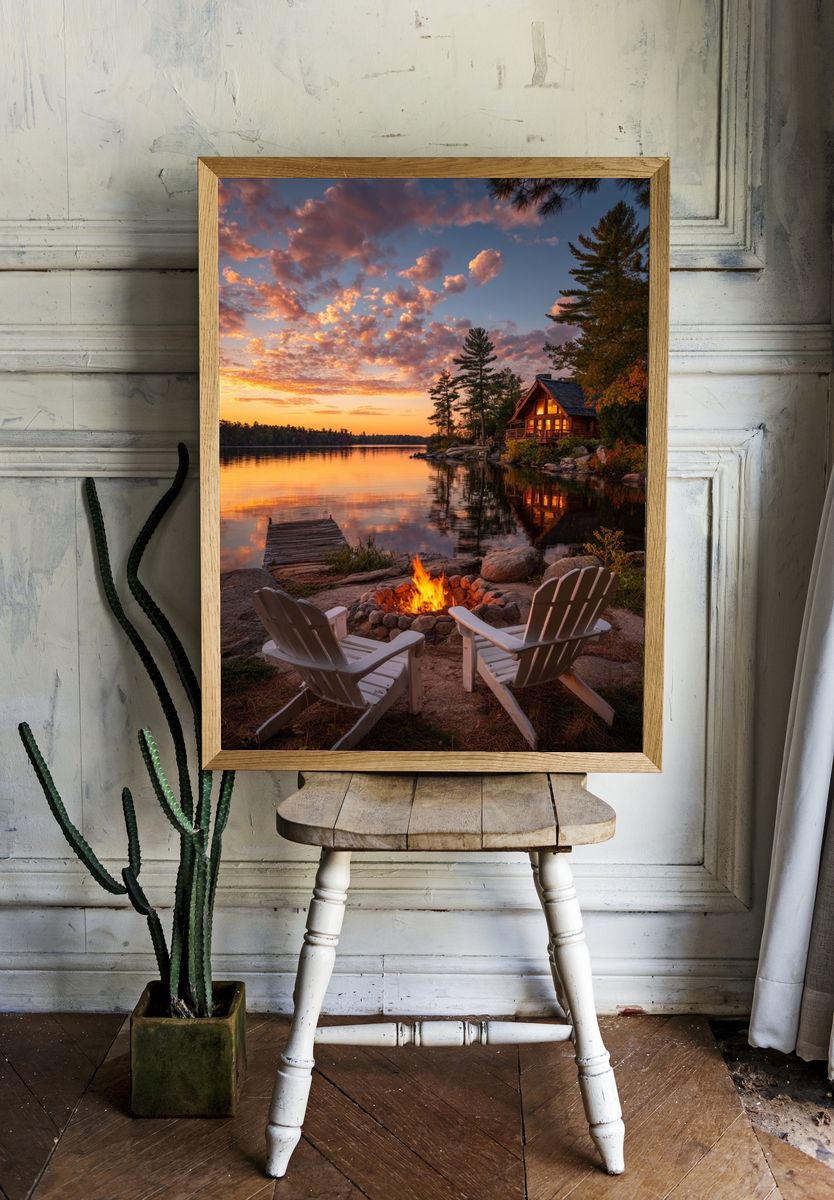 Cozy Campfire at Sunset Poster room preview
