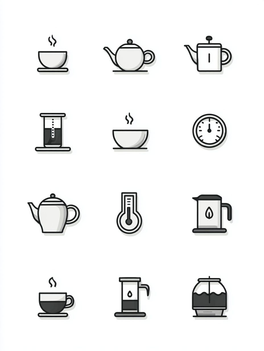 Coffee Brewing Tools — Minimalist Print. poster detail