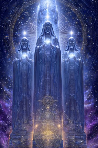Celestial Guardians — Digital Art Print. poster
