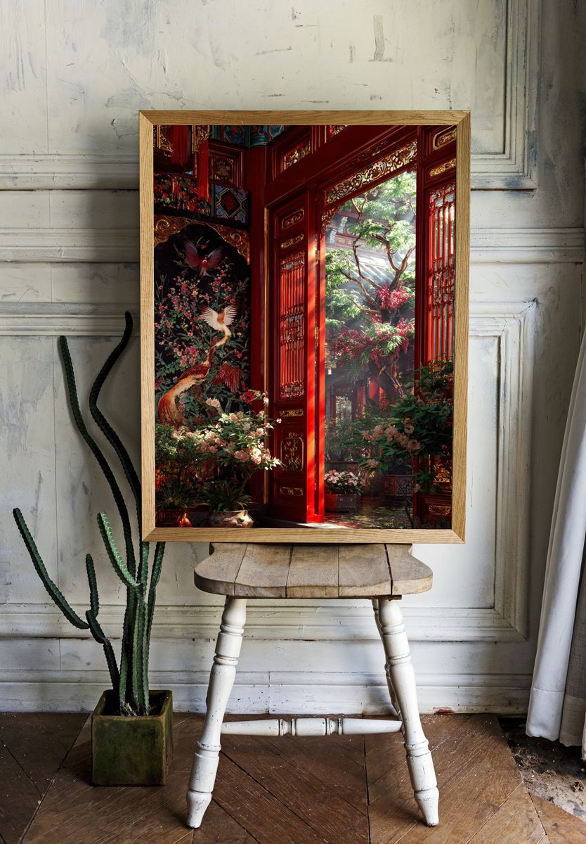 Chinese Garden View — Fine Art Print room preview