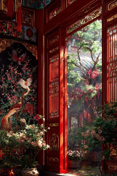 Chinese Garden View — Fine Art Print. poster print
