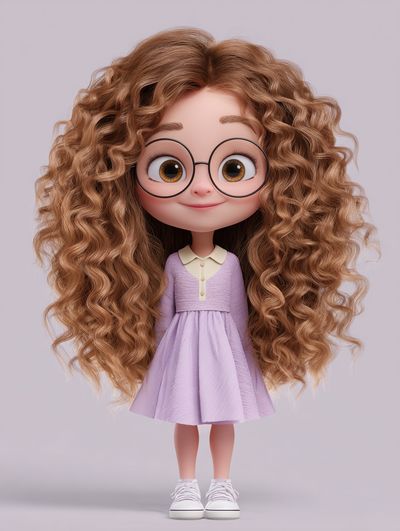 Cute Cartoon Girl Illustration Poster. poster print