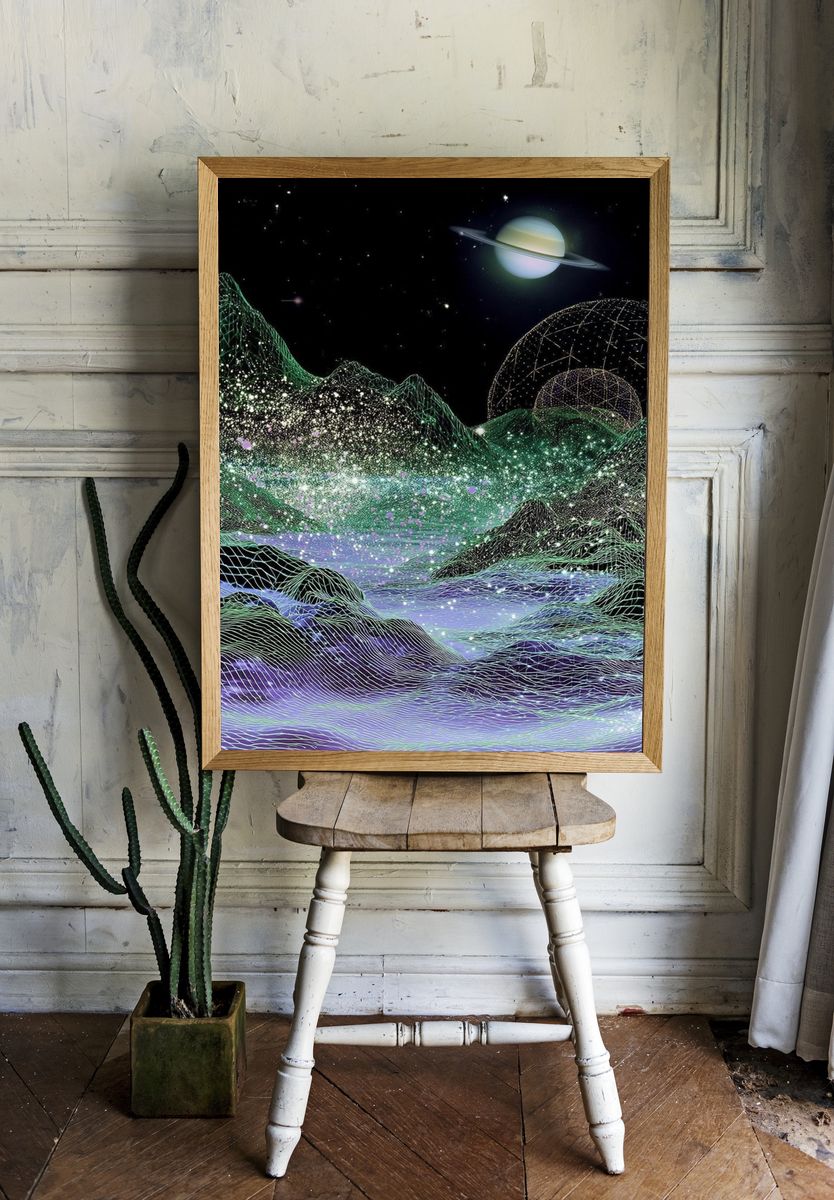 Cosmic Landscape — Digital Art Print room preview