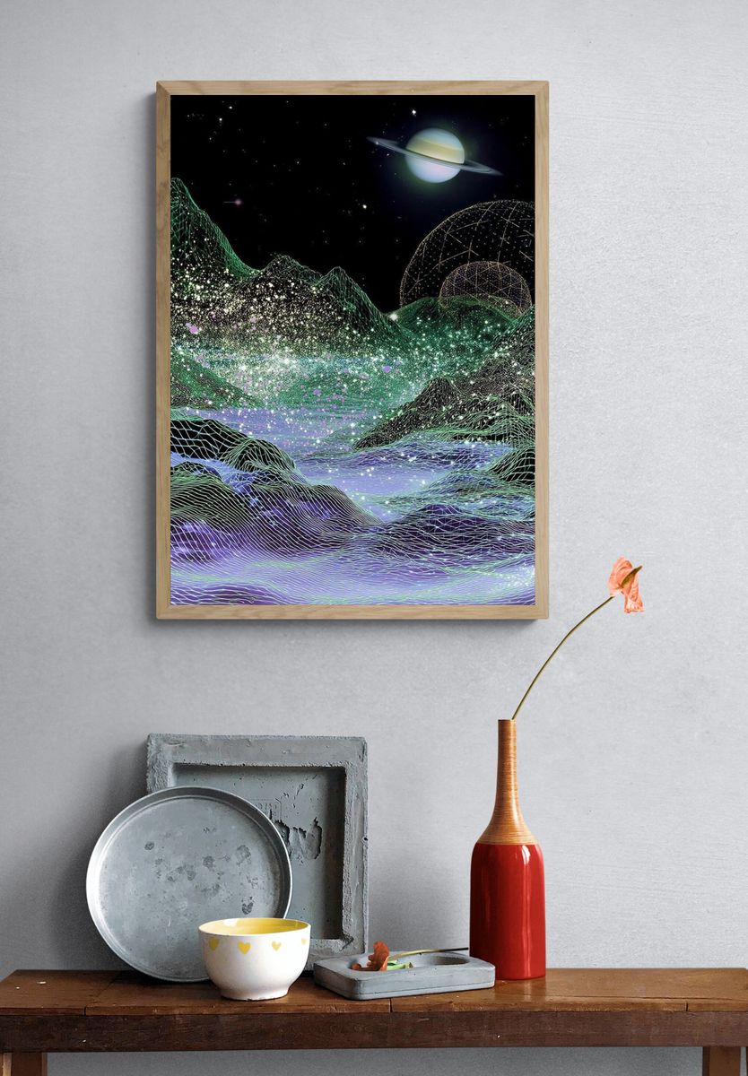 Cosmic Landscape — Digital Art Print. — room view 3