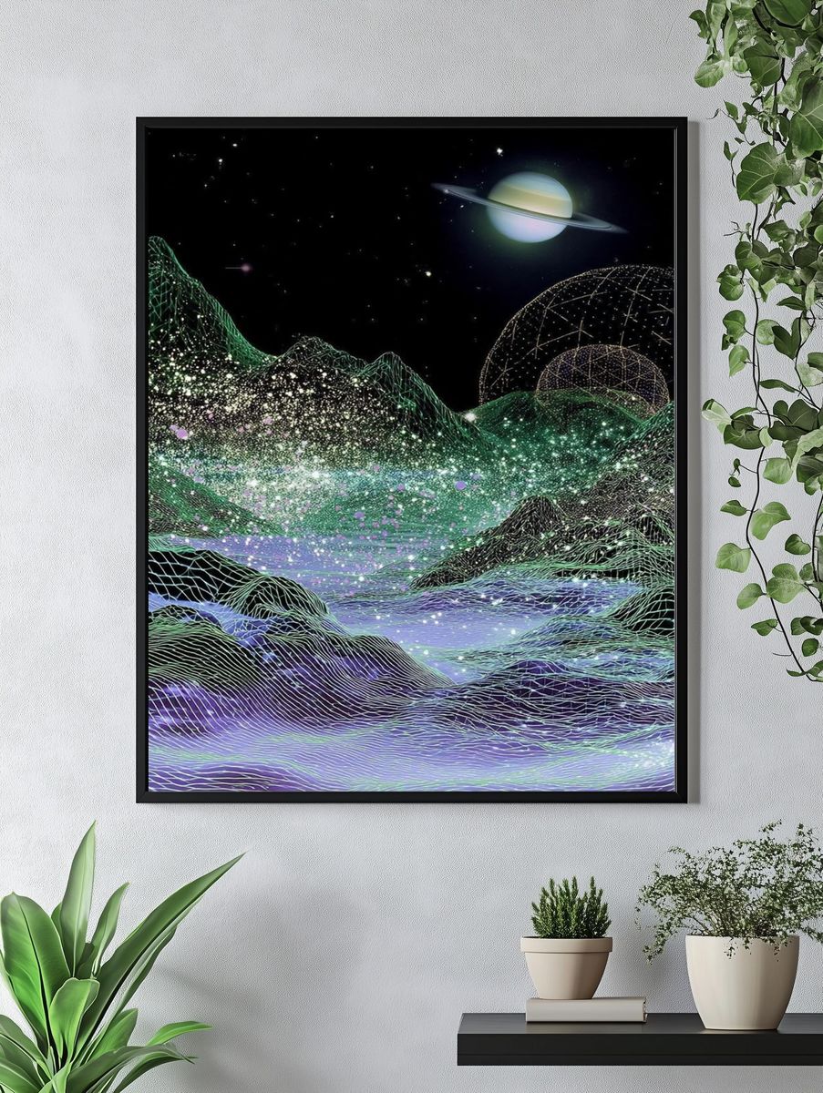 Cosmic Landscape — Digital Art Print. — room view 4