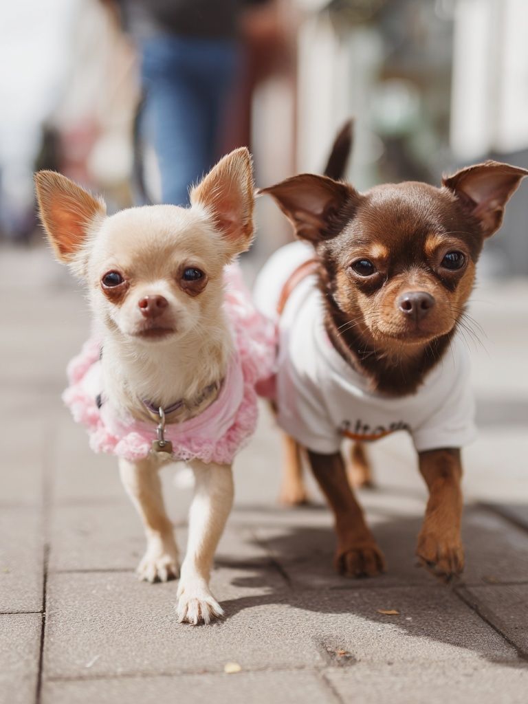 Chihuahua Duo Street Portrait Poster. poster detail