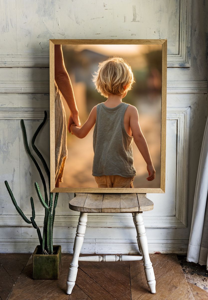 Child Holding Hand — Photography Print. — room view 1