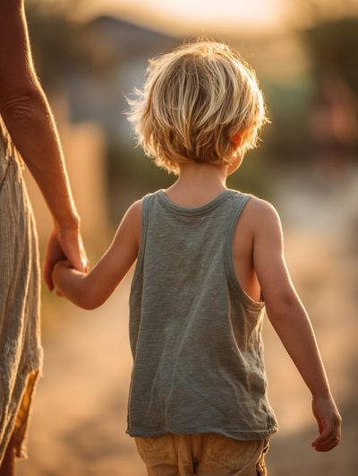Child Holding Hand — Photography Print. poster print