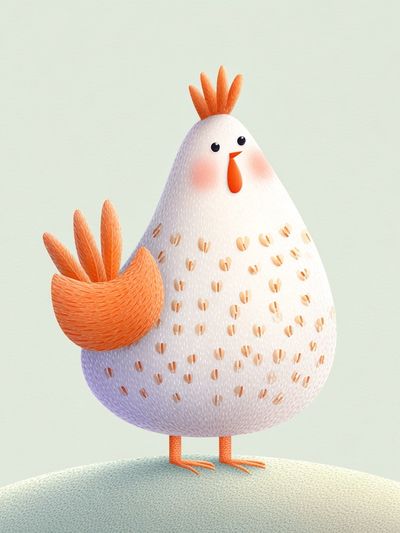 Cute Chicken Illustration Poster. poster print
