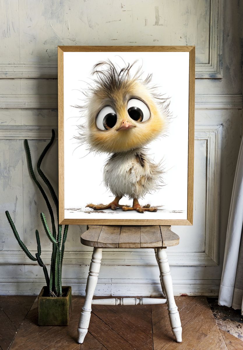 Cute Chick Illustration Poster room preview