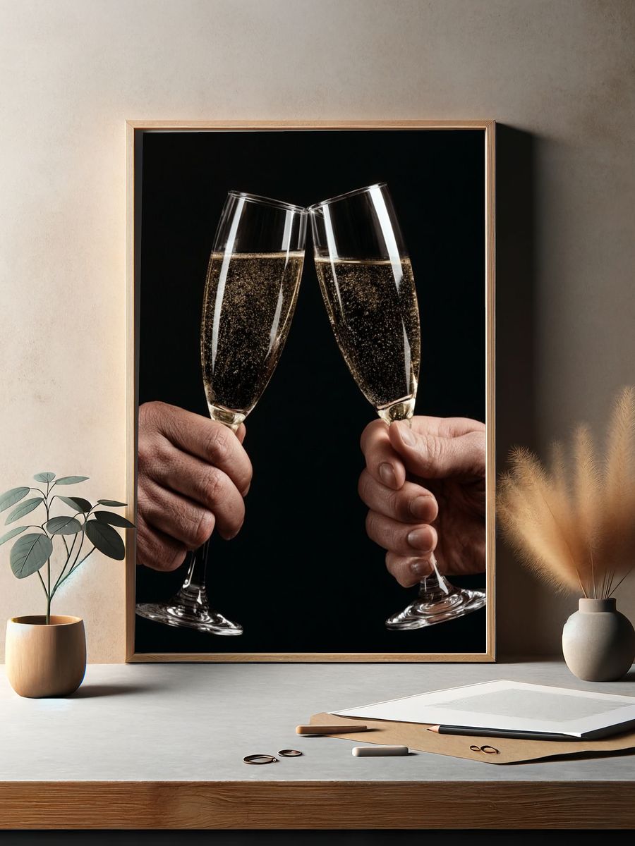 Champagne Toast Photography Poster. — room view 2