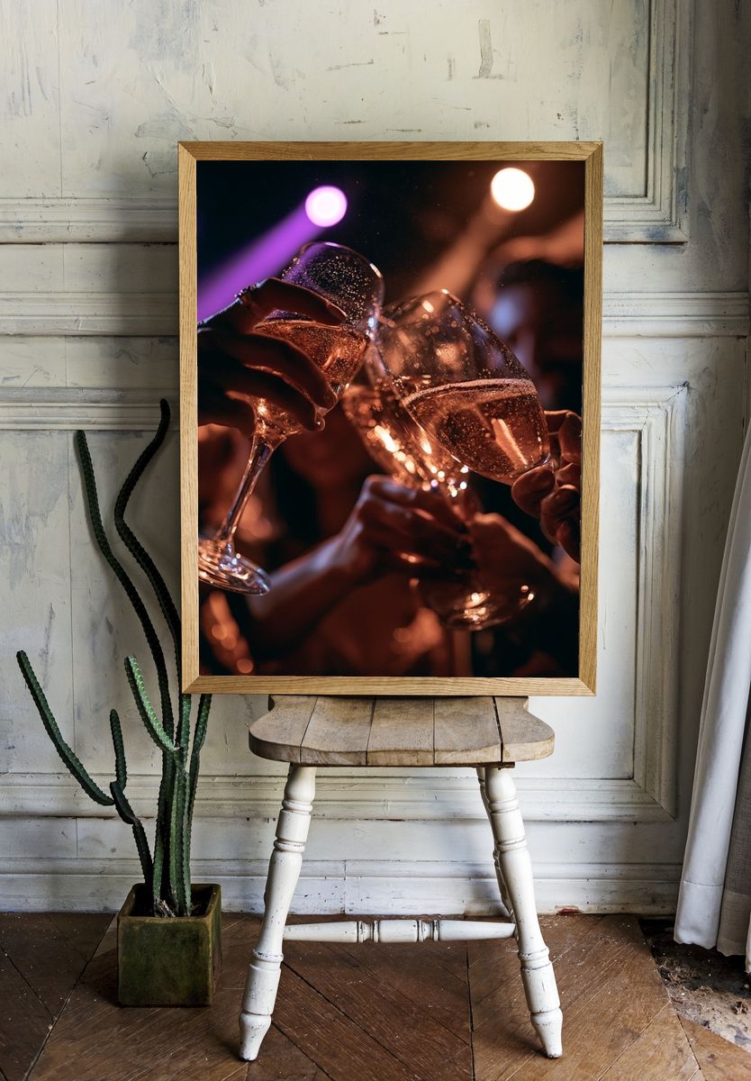 Champagne Toast Photography Poster. — room view 1