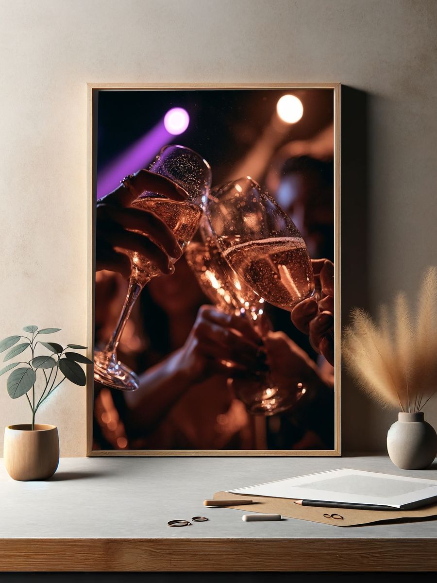 Champagne Toast Photography Poster. — room view 2