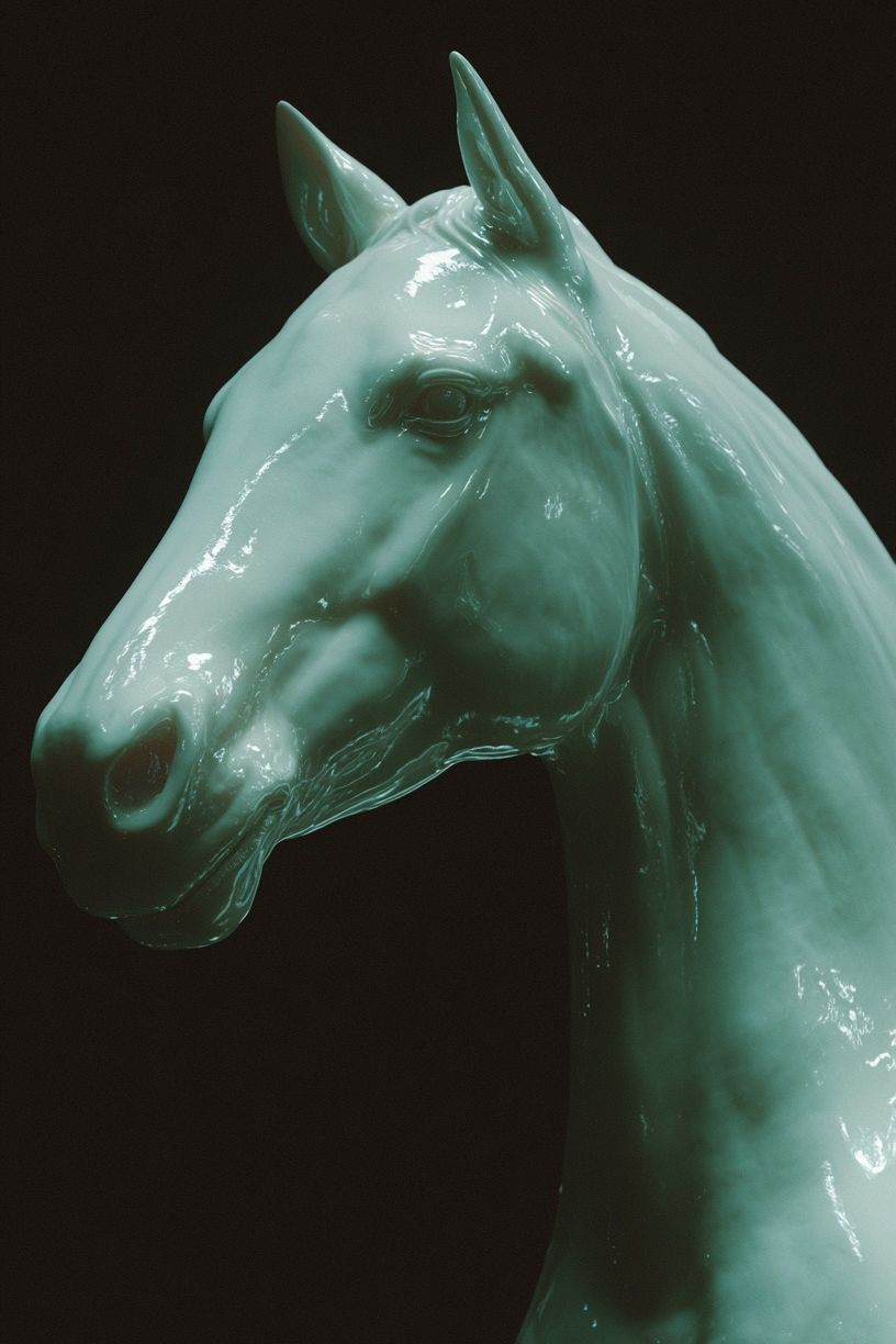 Ceramic Horse Head — Fine Art Print. poster detail