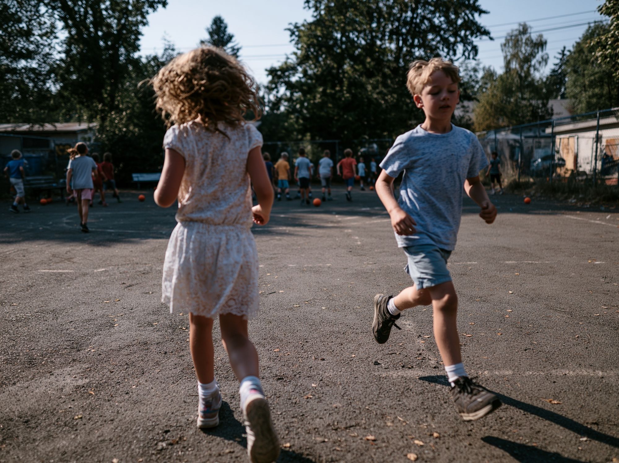 Children Playing Outdoors Photography Poster. poster — photography art