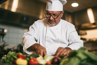 Chef Preparing Ingredients Photography Poster. poster