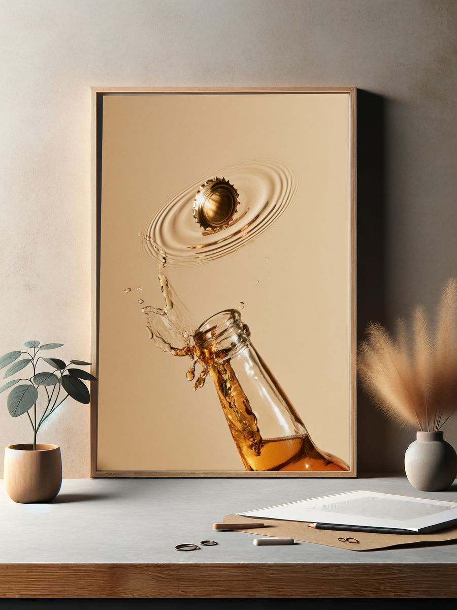 Champagne Splash Photography Poster. — room view 2