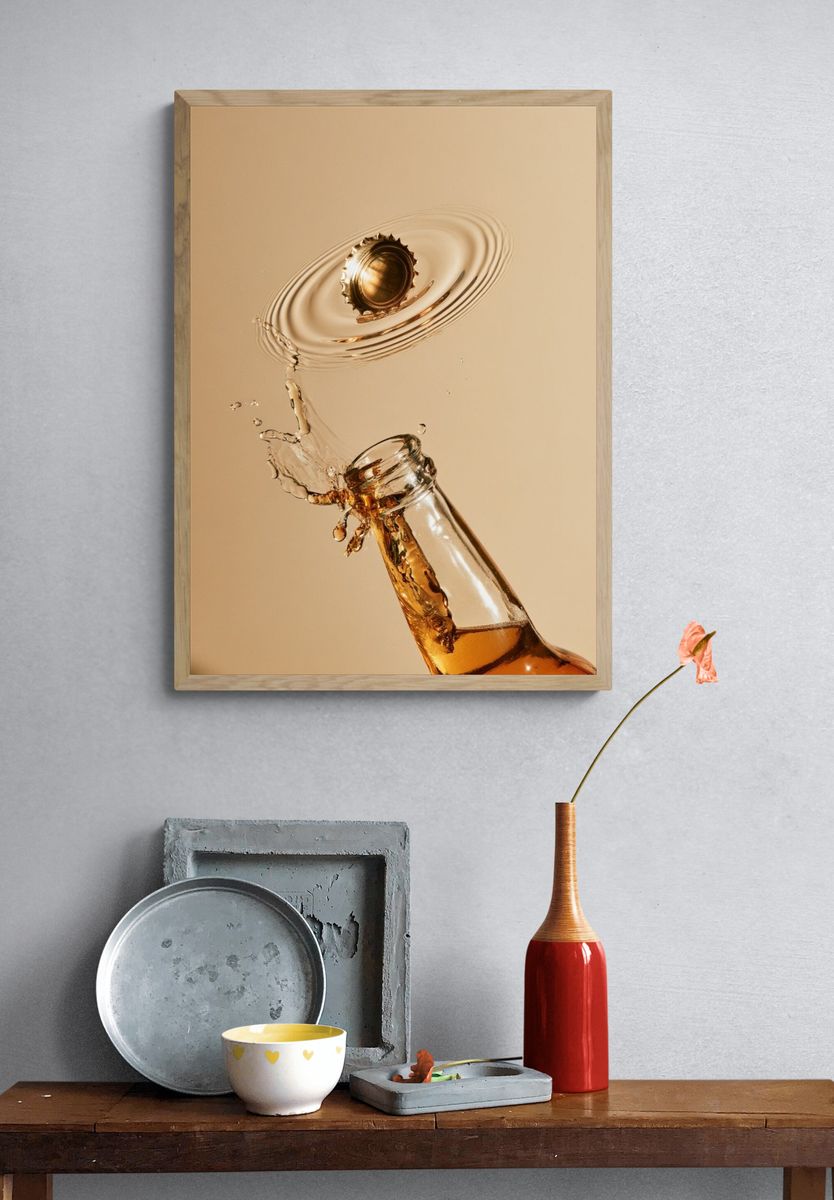 Champagne Splash Photography Poster. — room view 3