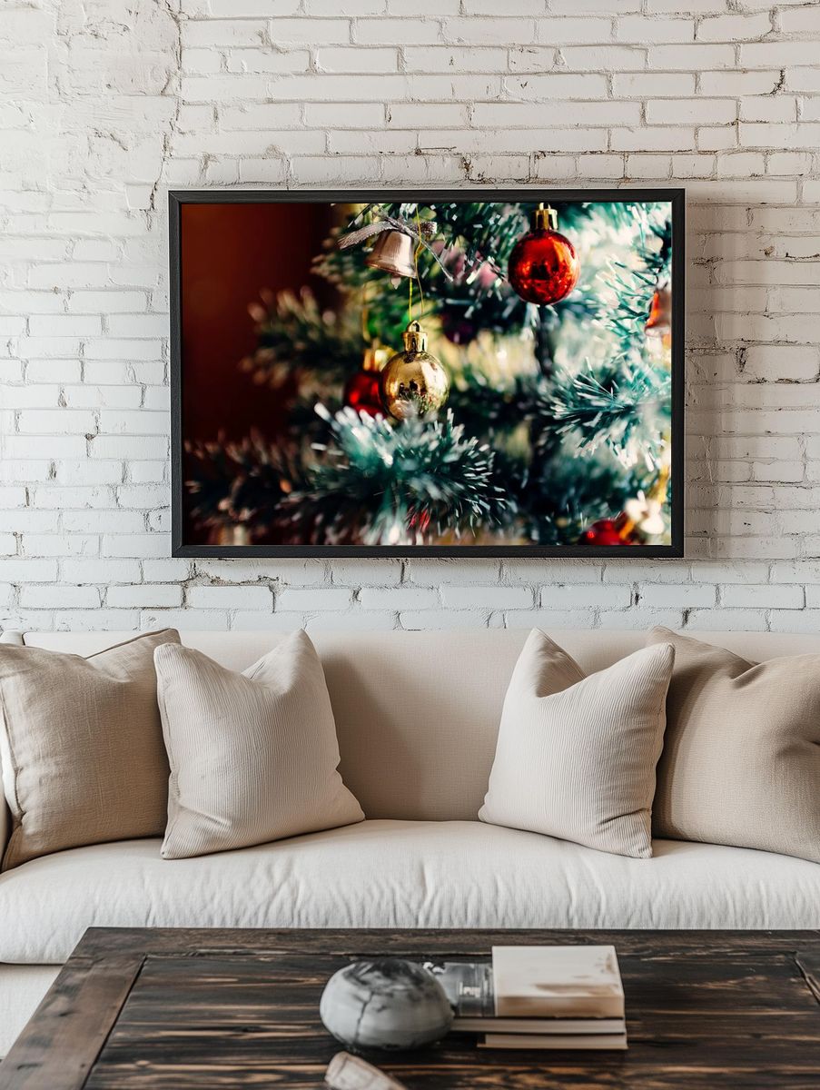 Bauble balls hang Christmas tree. — room view 1
