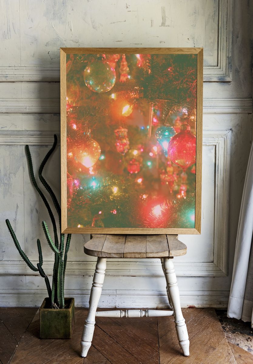 Christmas Tree Lights Photography Poster. — room view 1