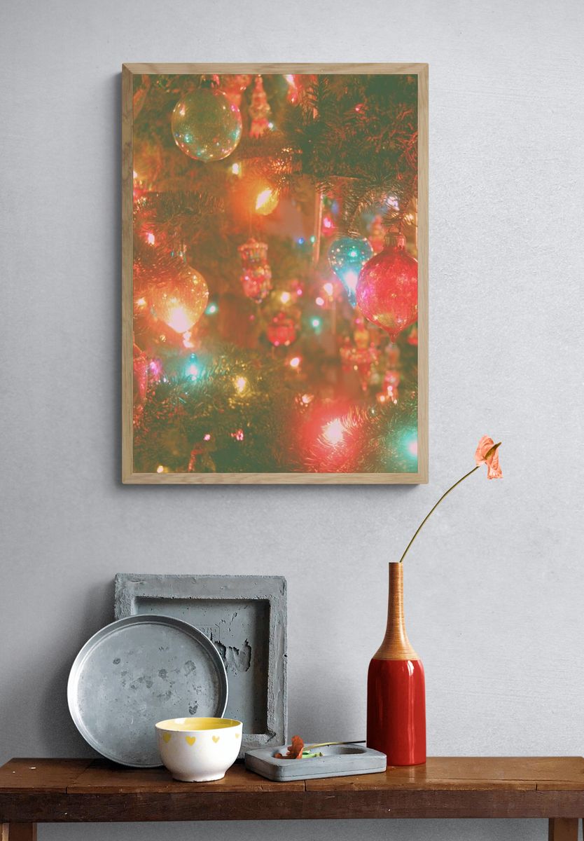 Christmas Tree Lights Photography Poster. — room view 3